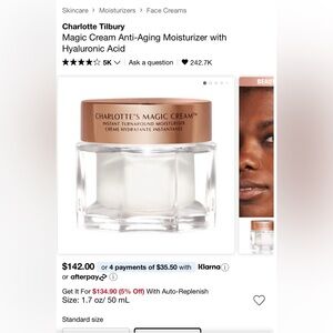Charlotte Tilbury Magic Cream Instant Turnaround Moisturizer